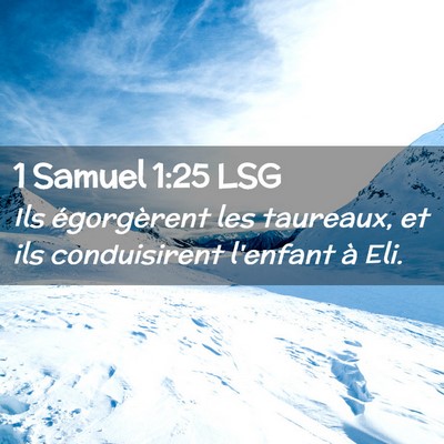 Picture 02 - 1 Samuel 1:25 LSG - Ils égorgèrent les taureaux, et ils - Bible Verse Picture