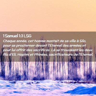 Picture 02 - 1 Samuel 1:3 LSG - Chaque année, cet homme montait de sa ville à - Bible Verse Picture