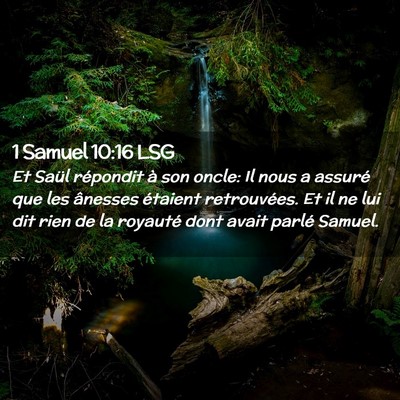 Picture 02 - 1 Samuel 10:16 LSG - Et Saül répondit à son oncle: Il nous a - Bible Verse Picture