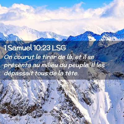 Picture 02 - 1 Samuel 10:23 LSG - On courut le tirer de là, et il se présenta au - Bible Verse Picture