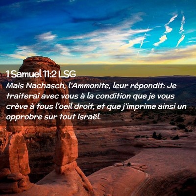 Picture 02 - 1 Samuel 11:2 LSG - Mais Nachasch, l'Ammonite, leur répondit: Je - Bible Verse Picture