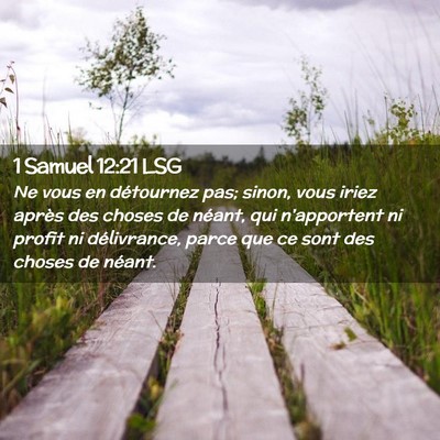 Picture 02 - 1 Samuel 12:21 LSG - Ne vous en détournez pas; sinon, vous iriez - Bible Verse Picture