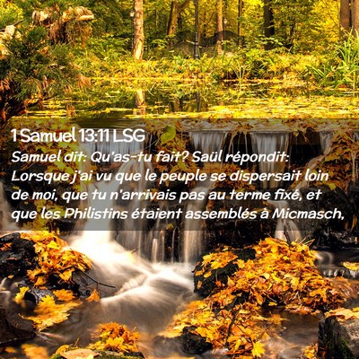 Picture 02 - 1 Samuel 13:11 LSG - Samuel dit: Qu'as-tu fait? Saül répondit: - Bible Verse Picture