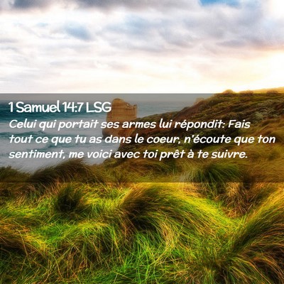 Picture 02 - 1 Samuel 14:7 LSG - Celui qui portait ses armes lui répondit: Fais - Bible Verse Picture