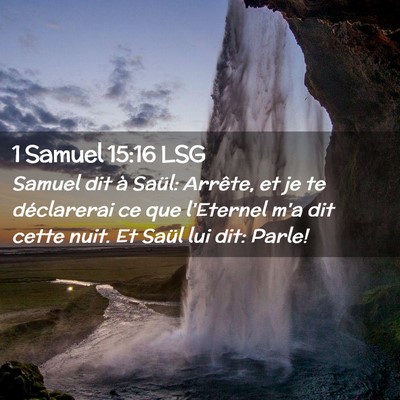 Picture 02 - 1 Samuel 15:16 LSG - Samuel dit à Saül: Arrête, et je te - Bible Verse Picture