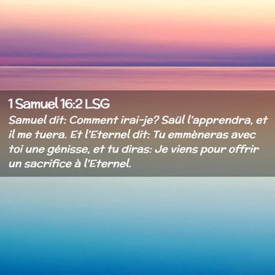 Picture 02 - 1 Samuel 16:2 LSG - Samuel dit: Comment irai-je? Saül l'apprendra, - Bible Verse Picture