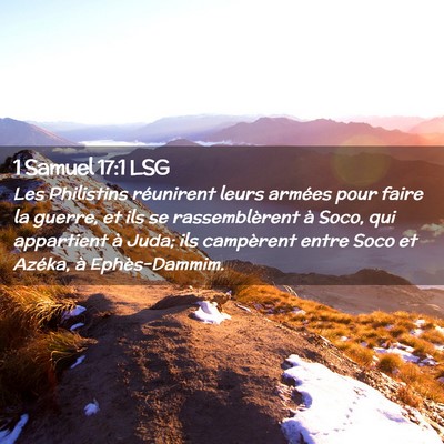Picture 02 - 1 Samuel 17:1 LSG - Les Philistins réunirent leurs armées pour - Bible Verse Picture