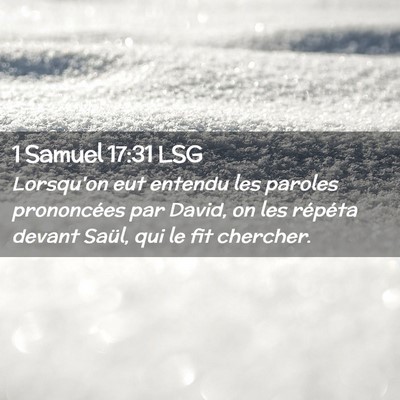Picture 02 - 1 Samuel 17:31 LSG - Lorsqu'on eut entendu les paroles prononcées par - Bible Verse Picture