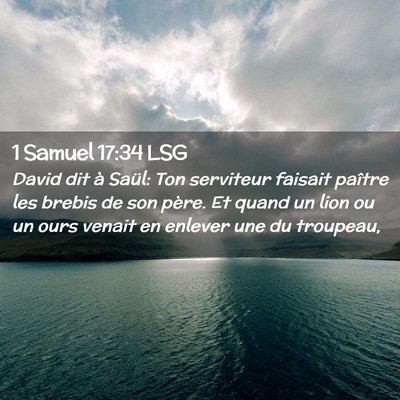 Picture 02 - 1 Samuel 17:34 LSG - David dit à Saül: Ton serviteur faisait paître - Bible Verse Picture