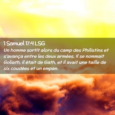 Picture 02 - 1 Samuel 17:4 LSG - Un homme sortit alors du camp des Philistins et - Bible Verse Picture