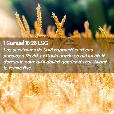 Picture 02 - 1 Samuel 18:26 LSG - Les serviteurs de Saül rapportèrent ces paroles - Bible Verse Picture
