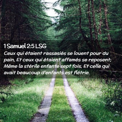 Picture 02 - 1 Samuel 2:5 LSG - Ceux qui étaient rassasiés se louent pour du - Bible Verse Picture