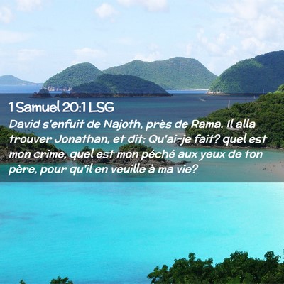 Picture 02 - 1 Samuel 20:1 LSG - David s'enfuit de Najoth, près de Rama. Il alla - Bible Verse Picture