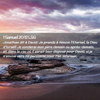 Picture 02 - 1 Samuel 20:12 LSG - Jonathan dit à David: Je prends à témoin - Bible Verse Picture