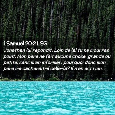 Picture 02 - 1 Samuel 20:2 LSG - Jonathan lui répondit: Loin de là! tu ne - Bible Verse Picture