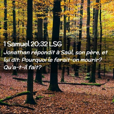 Picture 02 - 1 Samuel 20:32 LSG - Jonathan répondit à Saül, son père, et lui - Bible Verse Picture