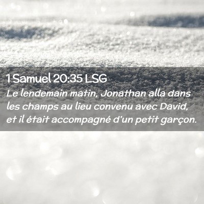 Picture 02 - 1 Samuel 20:35 LSG - Le lendemain matin, Jonathan alla dans les champs - Bible Verse Picture