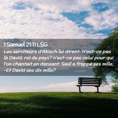 Picture 02 - 1 Samuel 21:11 LSG - Les serviteurs d'Akisch lui dirent: N'est-ce pas - Bible Verse Picture