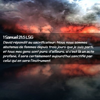 Picture 02 - 1 Samuel 21:5 LSG - David répondit au sacrificateur: Nous nous - Bible Verse Picture