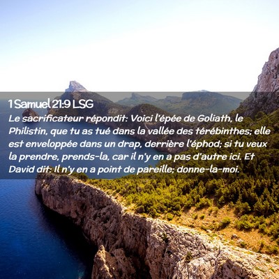 Picture 02 - 1 Samuel 21:9 LSG - Le sacrificateur répondit: Voici l'épée de - Bible Verse Picture