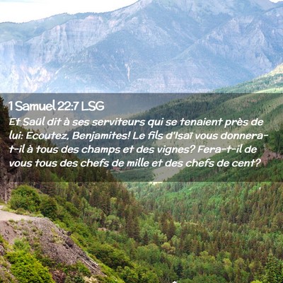 Picture 02 - 1 Samuel 22:7 LSG - Et Saül dit à ses serviteurs qui se tenaient - Bible Verse Picture