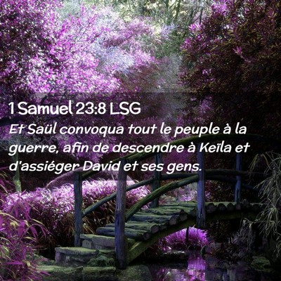 Picture 02 - 1 Samuel 23:8 LSG - Et Saül convoqua tout le peuple à la guerre, - Bible Verse Picture