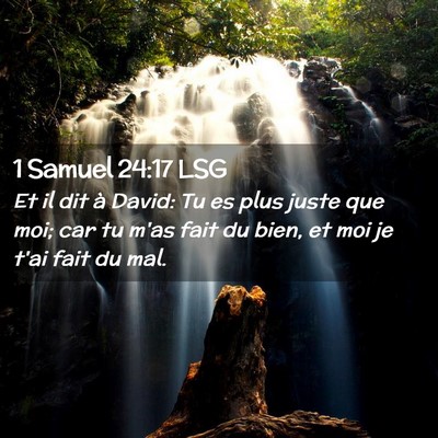 Picture 02 - 1 Samuel 24:17 LSG - Et il dit à David: Tu es plus juste que moi; car - Bible Verse Picture