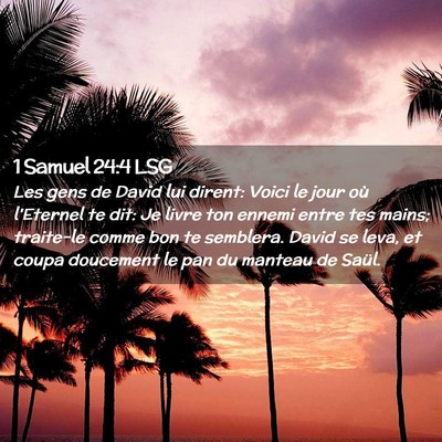 Picture 02 - 1 Samuel 24:4 LSG - Les gens de David lui dirent: Voici le jour où - Bible Verse Picture