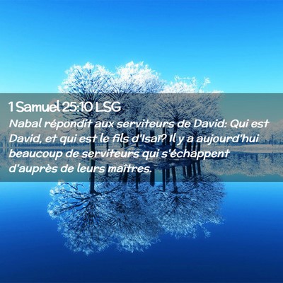 Picture 02 - 1 Samuel 25:10 LSG - Nabal répondit aux serviteurs de David: Qui est - Bible Verse Picture