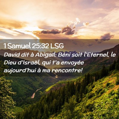 Picture 02 - 1 Samuel 25:32 LSG - David dit à Abigaïl: Béni soit l'Eternel, le - Bible Verse Picture