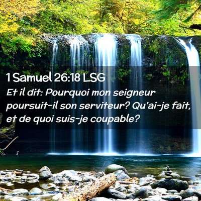 Picture 02 - 1 Samuel 26:18 LSG - Et il dit: Pourquoi mon seigneur poursuit-il son - Bible Verse Picture