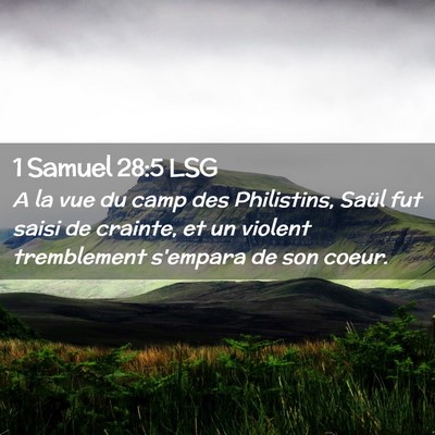 Picture 02 - 1 Samuel 28:5 LSG - A la vue du camp des Philistins, Saül fut saisi - Bible Verse Picture