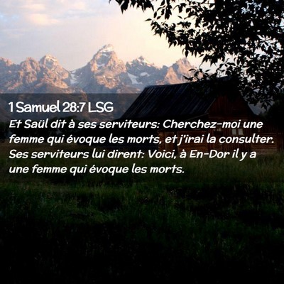 Picture 02 - 1 Samuel 28:7 LSG - Et Saül dit à ses serviteurs: Cherchez-moi une - Bible Verse Picture