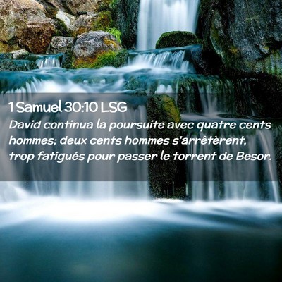 Picture 02 - 1 Samuel 30:10 LSG - David continua la poursuite avec quatre cents - Bible Verse Picture