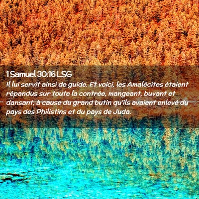 Picture 02 - 1 Samuel 30:16 LSG - Il lui servit ainsi de guide. Et voici, les - Bible Verse Picture