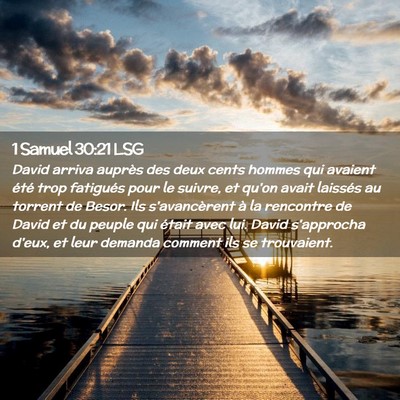 Picture 02 - 1 Samuel 30:21 LSG - David arriva auprès des deux cents hommes qui - Bible Verse Picture