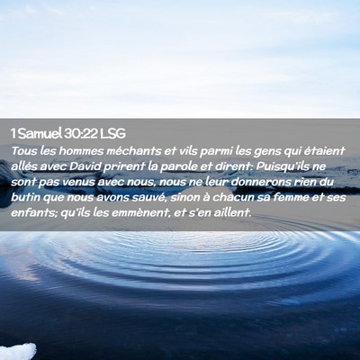 Picture 02 - 1 Samuel 30:22 LSG - Tous les hommes méchants et vils parmi les gens - Bible Verse Picture