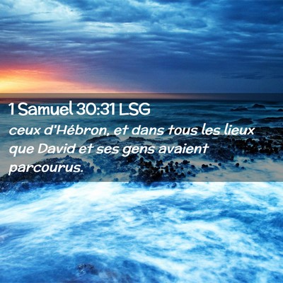 Picture 02 - 1 Samuel 30:31 LSG - ceux d'Hébron, et dans tous les lieux que David - Bible Verse Picture