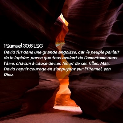 Picture 02 - 1 Samuel 30:6 LSG - David fut dans une grande angoisse, car le peuple - Bible Verse Picture