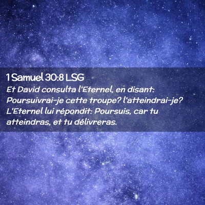 Picture 02 - 1 Samuel 30:8 LSG - Et David consulta l'Eternel, en disant: - Bible Verse Picture