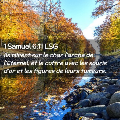 Picture 02 - 1 Samuel 6:11 LSG - Ils mirent sur le char l'arche de l'Eternel, et - Bible Verse Picture
