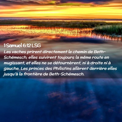 Picture 02 - 1 Samuel 6:12 LSG - Les vaches prirent directement le chemin de - Bible Verse Picture