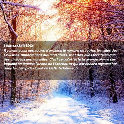 Picture 02 - 1 Samuel 6:18 LSG - Il y avait aussi des souris d'or selon le nombre - Bible Verse Picture