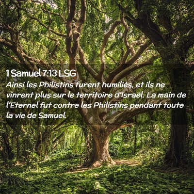 Picture 02 - 1 Samuel 7:13 LSG - Ainsi les Philistins furent humiliés, et ils ne - Bible Verse Picture