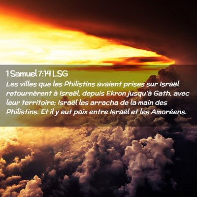 Picture 02 - 1 Samuel 7:14 LSG - Les villes que les Philistins avaient prises sur - Bible Verse Picture