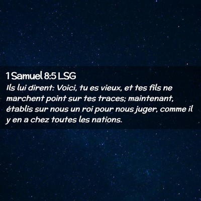 Picture 02 - 1 Samuel 8:5 LSG - Ils lui dirent: Voici, tu es vieux, et tes fils - Bible Verse Picture