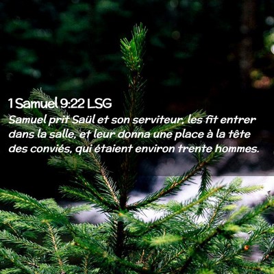 Picture 02 - 1 Samuel 9:22 LSG - Samuel prit Saül et son serviteur, les fit - Bible Verse Picture