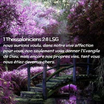 Picture 02 - 1 Thessaloniciens 2:8 LSG - nous aurions voulu, dans notre vive affection - Bible Verse Picture