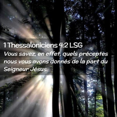 Picture 02 - 1 Thessaloniciens 4:2 LSG - Vous savez, en effet, quels préceptes nous vous - Bible Verse Picture