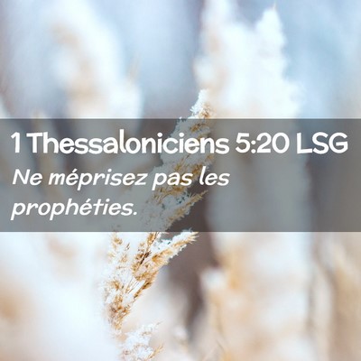 Picture 02 - 1 Thessaloniciens 5:20 LSG - Ne méprisez pas les - Bible Verse Picture